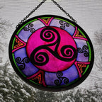 Purple Swirls Celtic Spiral Suncatcher