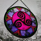 Purple Swirls Celtic Spiral Suncatcher