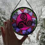 Purple Swirls Celtic Spiral Suncatcher