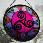 Purple Swirls Celtic Spiral Suncatcher