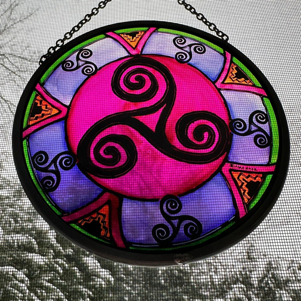Purple Swirls Celtic Spiral Suncatcher