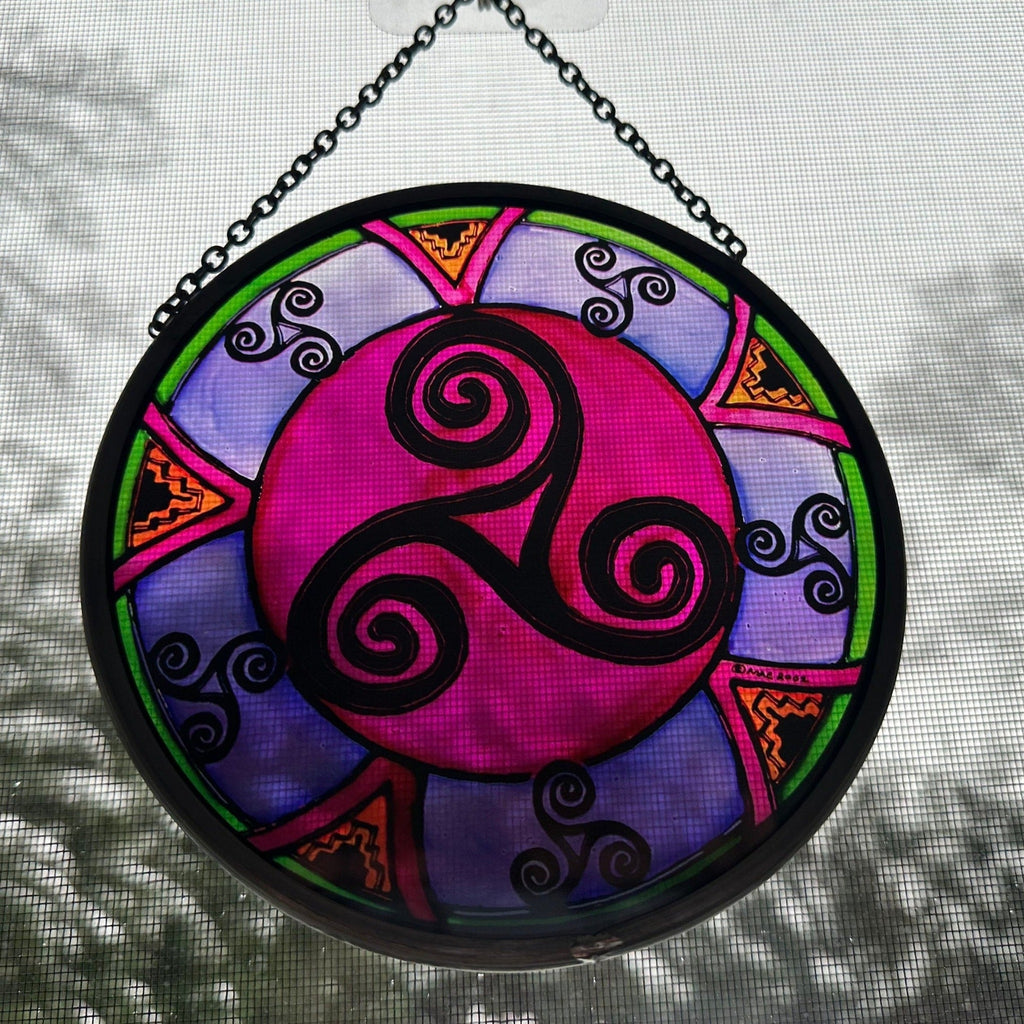 Purple Swirls Celtic Spiral Suncatcher