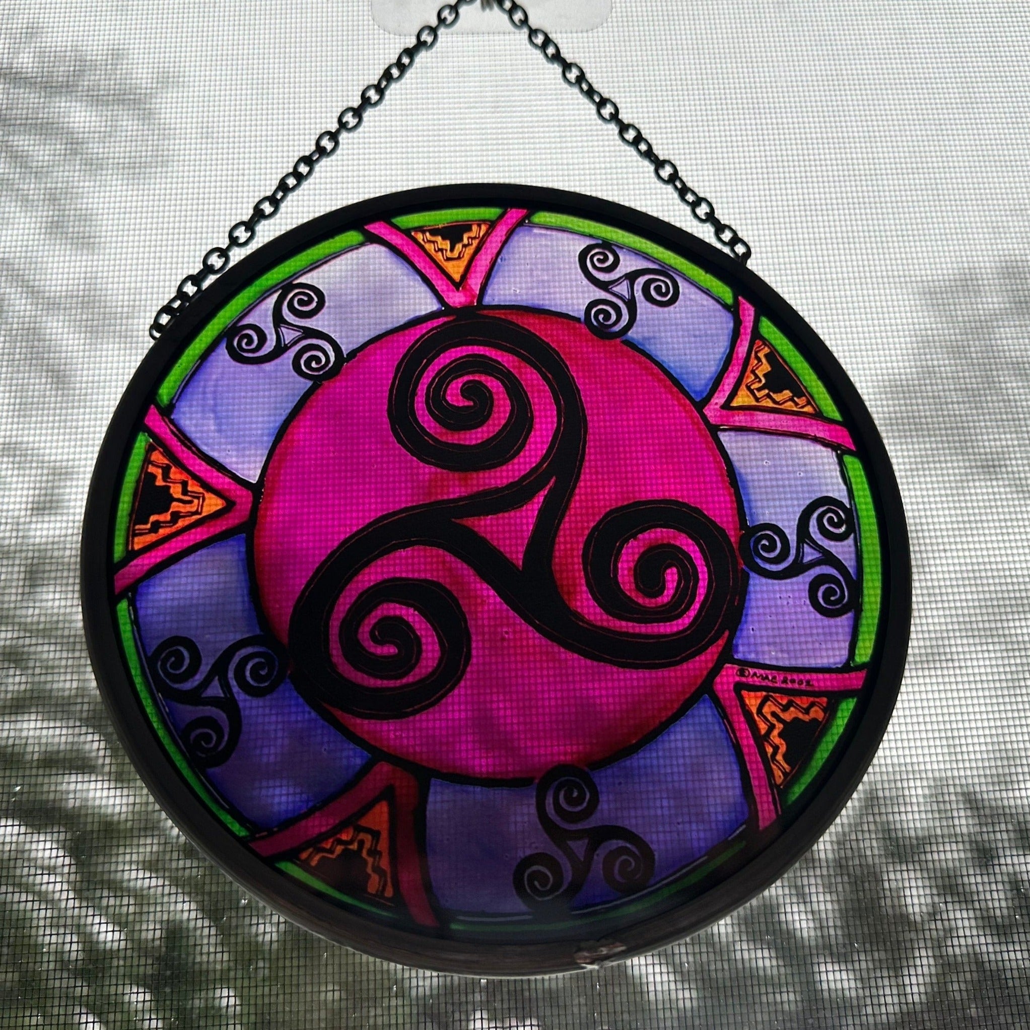 Purple Swirls Celtic Spiral Suncatcher