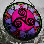 Purple Swirls Celtic Spiral Suncatcher