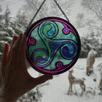 Green Durrow Celtic Spiral Suncatcher