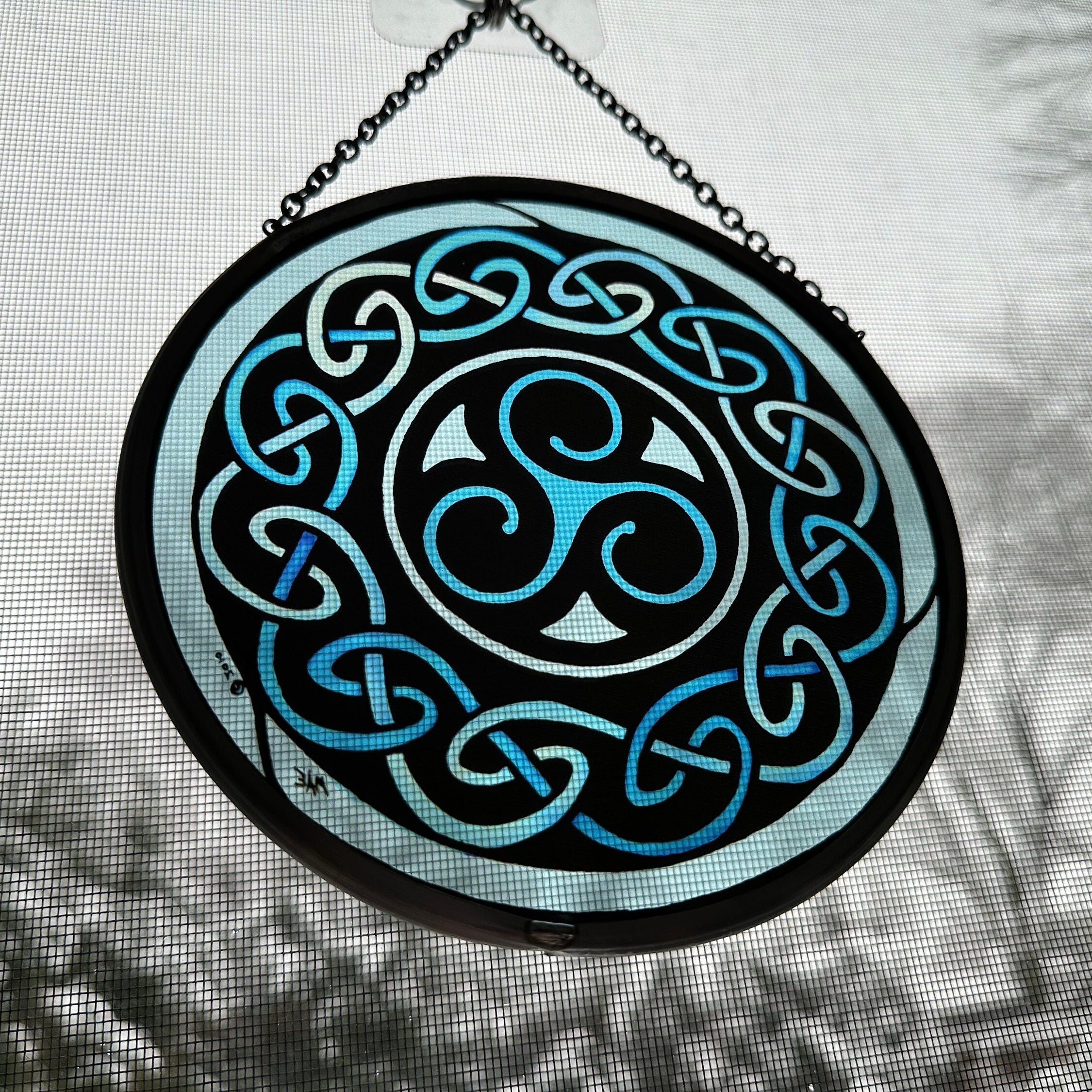 Blue Brenton Celtic Spiral Suncatcher