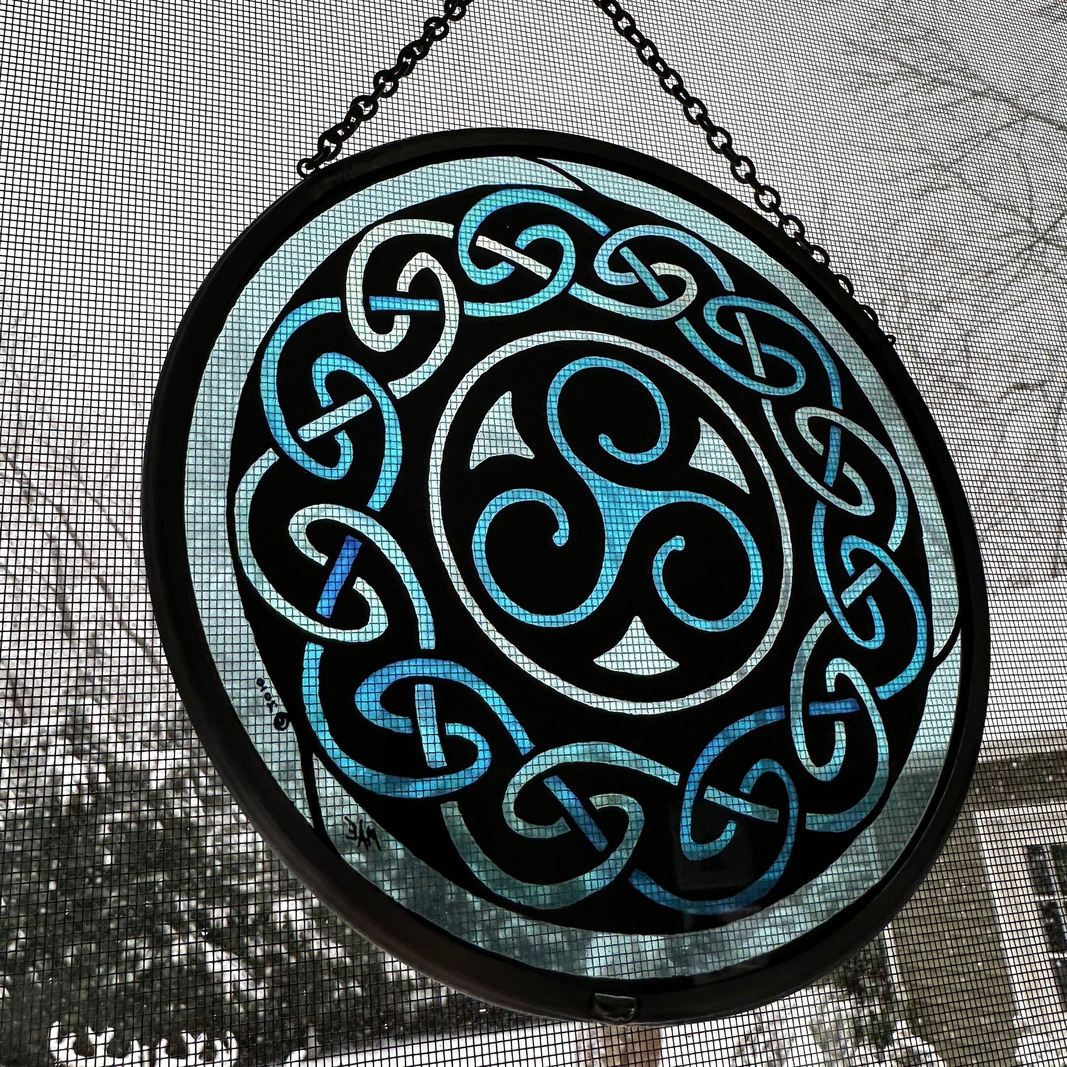 Blue Brenton Celtic Spiral Suncatcher