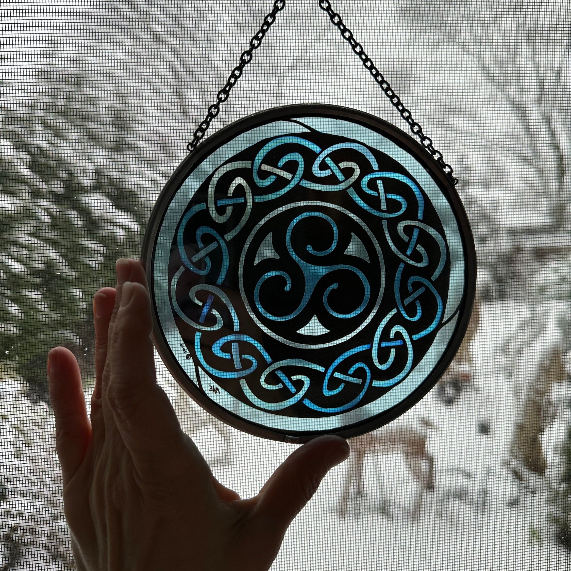 Blue Brenton Celtic Spiral Suncatcher