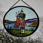 Scottish Bagpiper Stained Glass Suncatcher