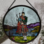 Scottish Bagpiper Stained Glass Suncatcher
