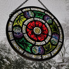 Glasgow Rose and Scottish Thistle Suncatcher