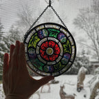 Glasgow Rose and Scottish Thistle Suncatcher