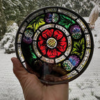 Glasgow Rose and Scottish Thistle Suncatcher