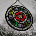 Glasgow Rose and Scottish Thistle Suncatcher