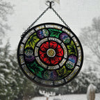 Glasgow Rose and Scottish Thistle Suncatcher