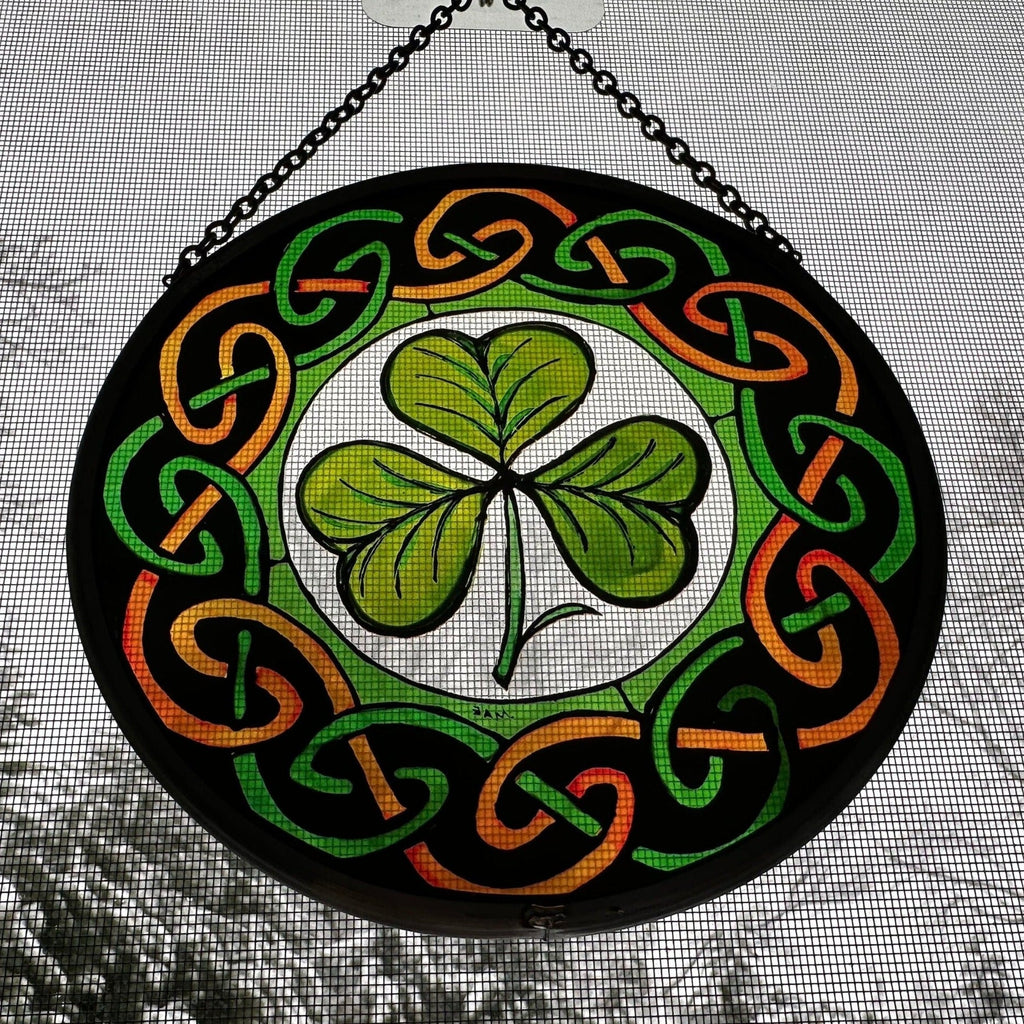 Irish Shamrock Stained Glass Gift