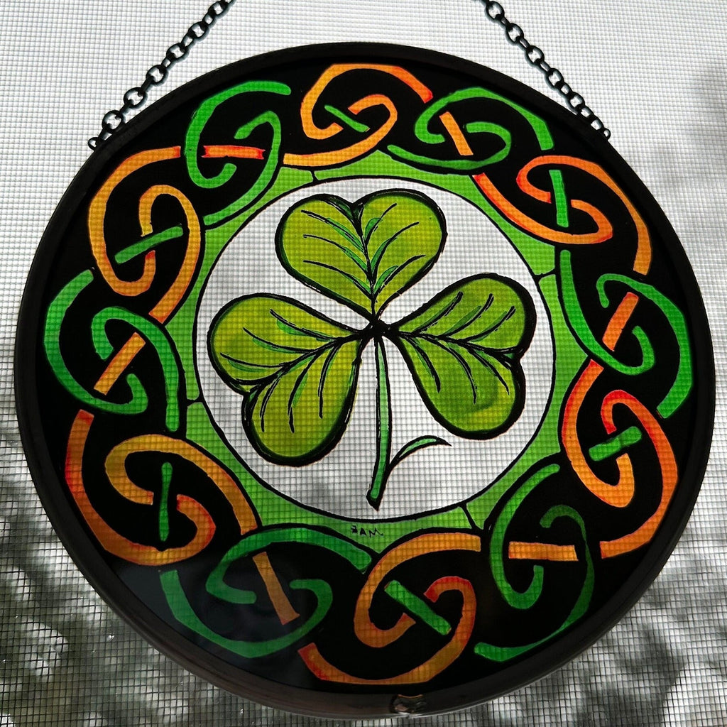 Irish Shamrock Stained Glass Gift