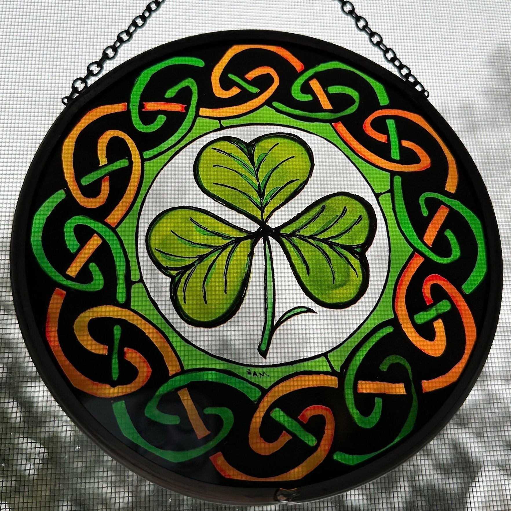 Irish Shamrock Stained Glass Gift