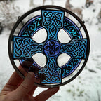 Celtic Cross Stained Glass Suncatcher