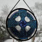 Celtic Cross Stained Glass Suncatcher