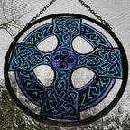 Celtic Cross Stained Glass Suncatcher