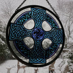 Celtic Cross Stained Glass Suncatcher