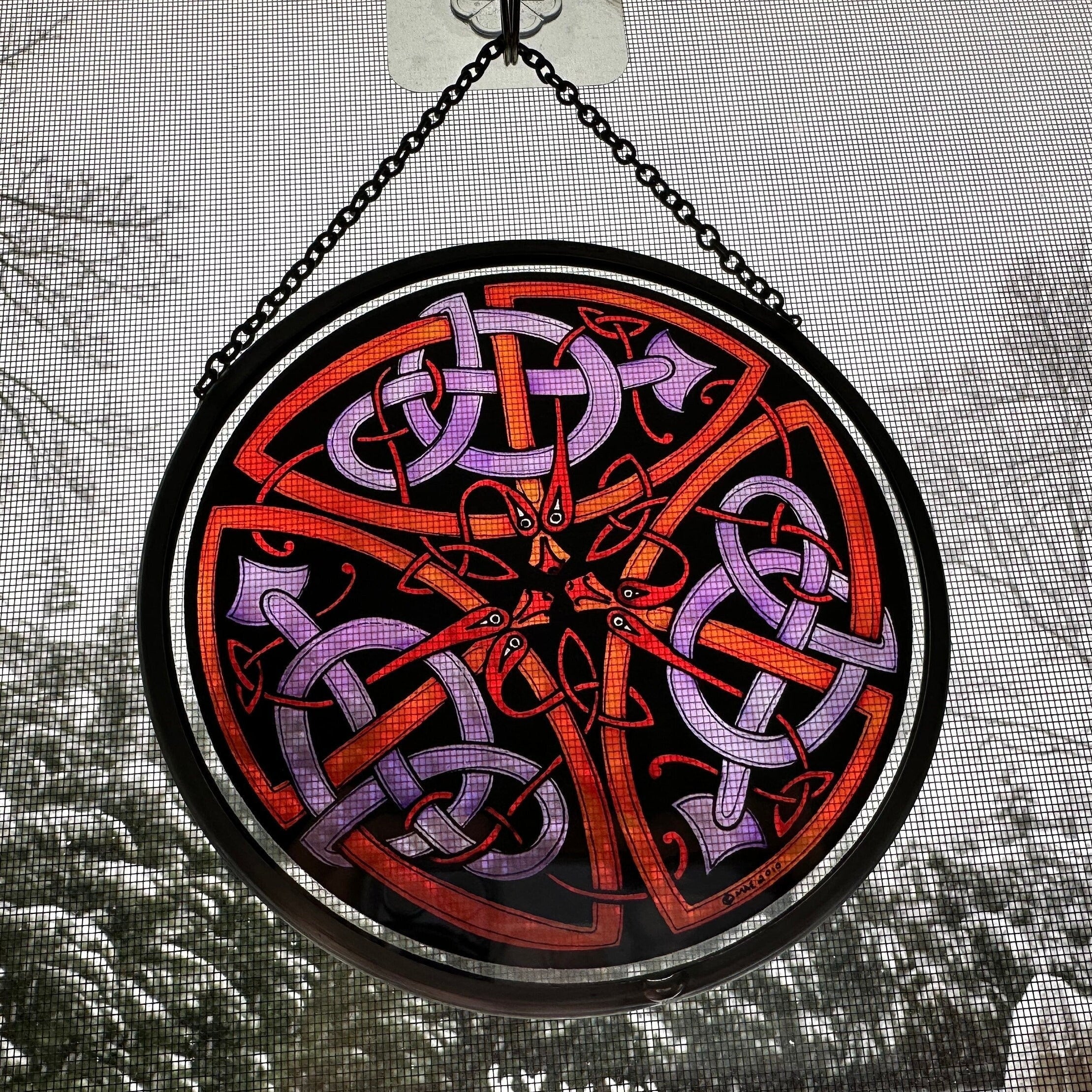 Celtic Dragon Stained Glass