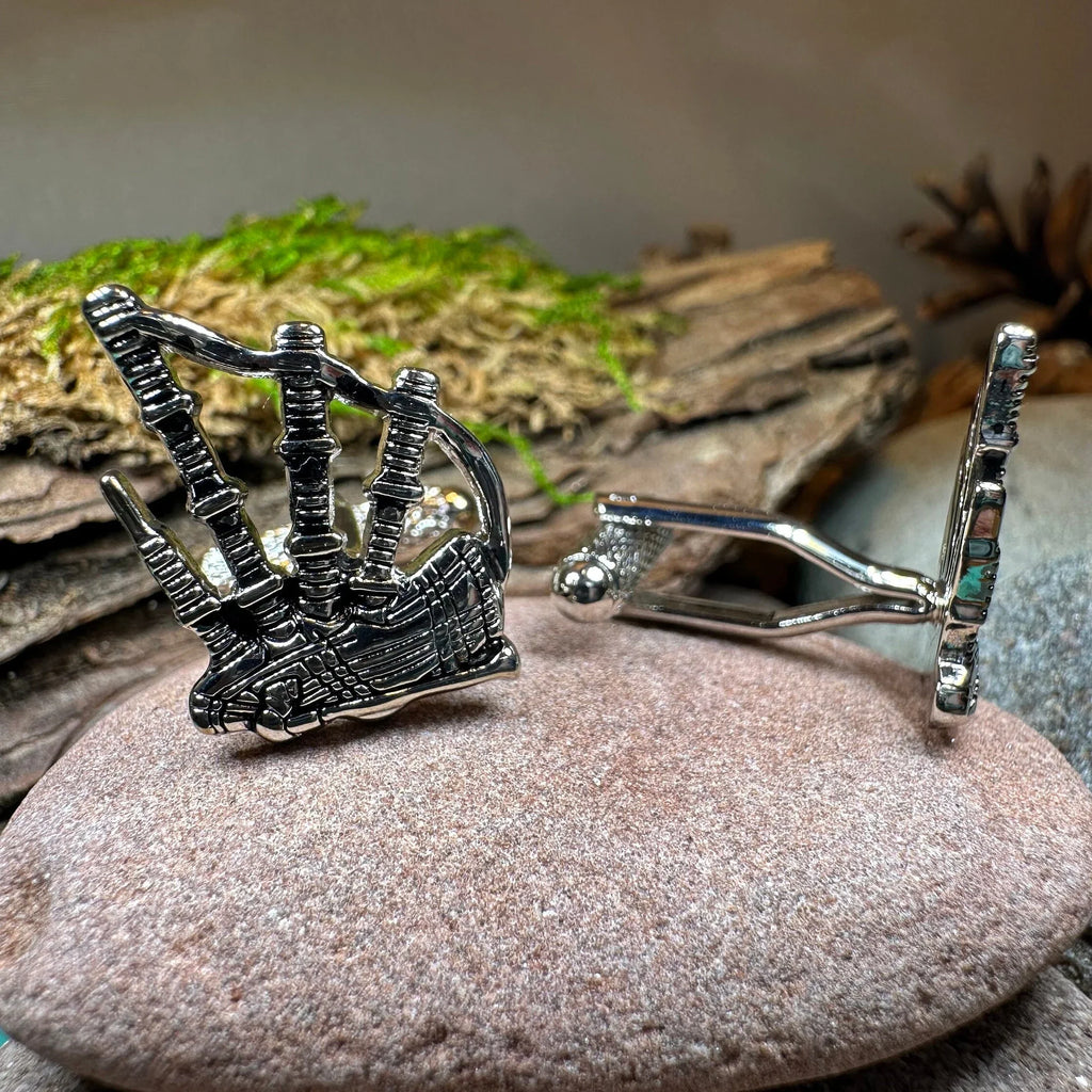 Highlander Bagpipes Cuff Links
