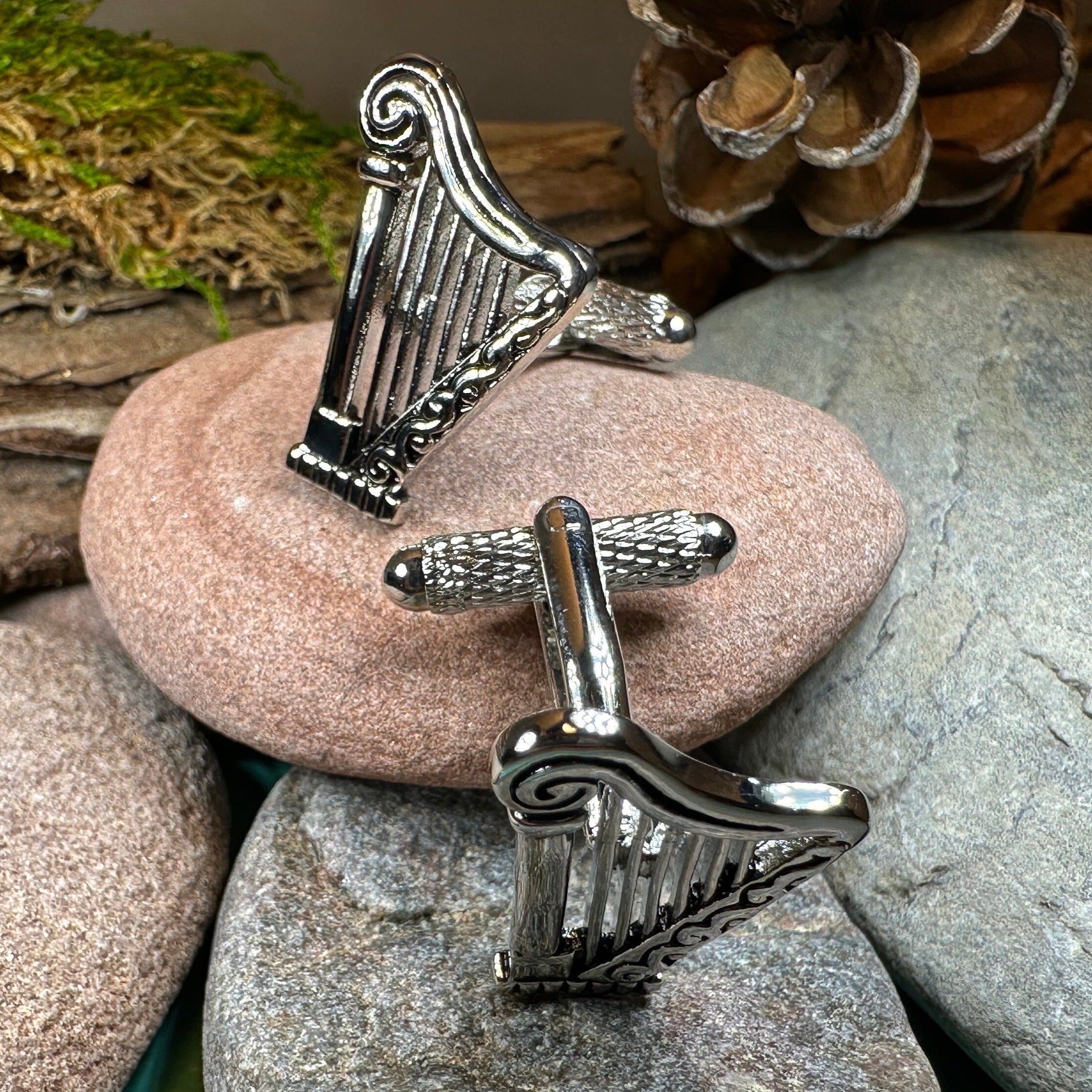 Irish Harp Cuff Links