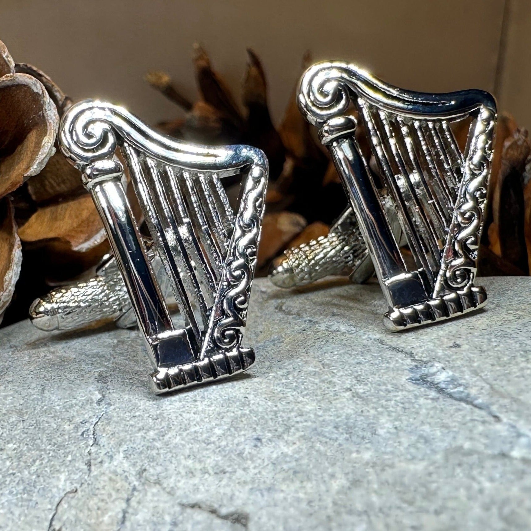 Irish Harp Cuff Links