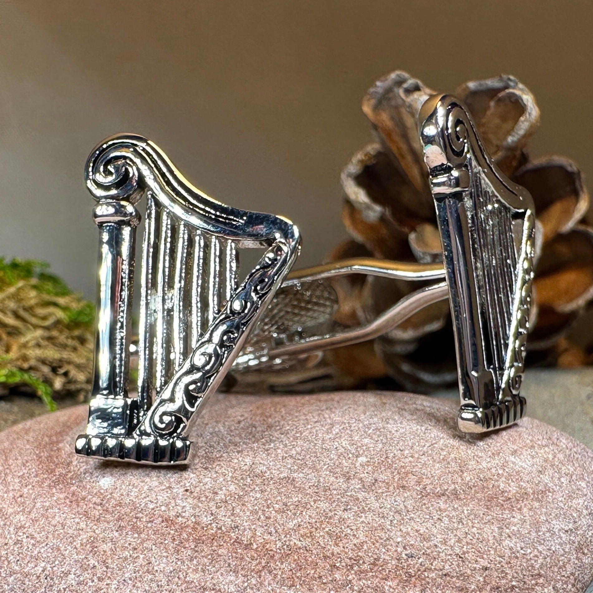 Irish Harp Cuff Links