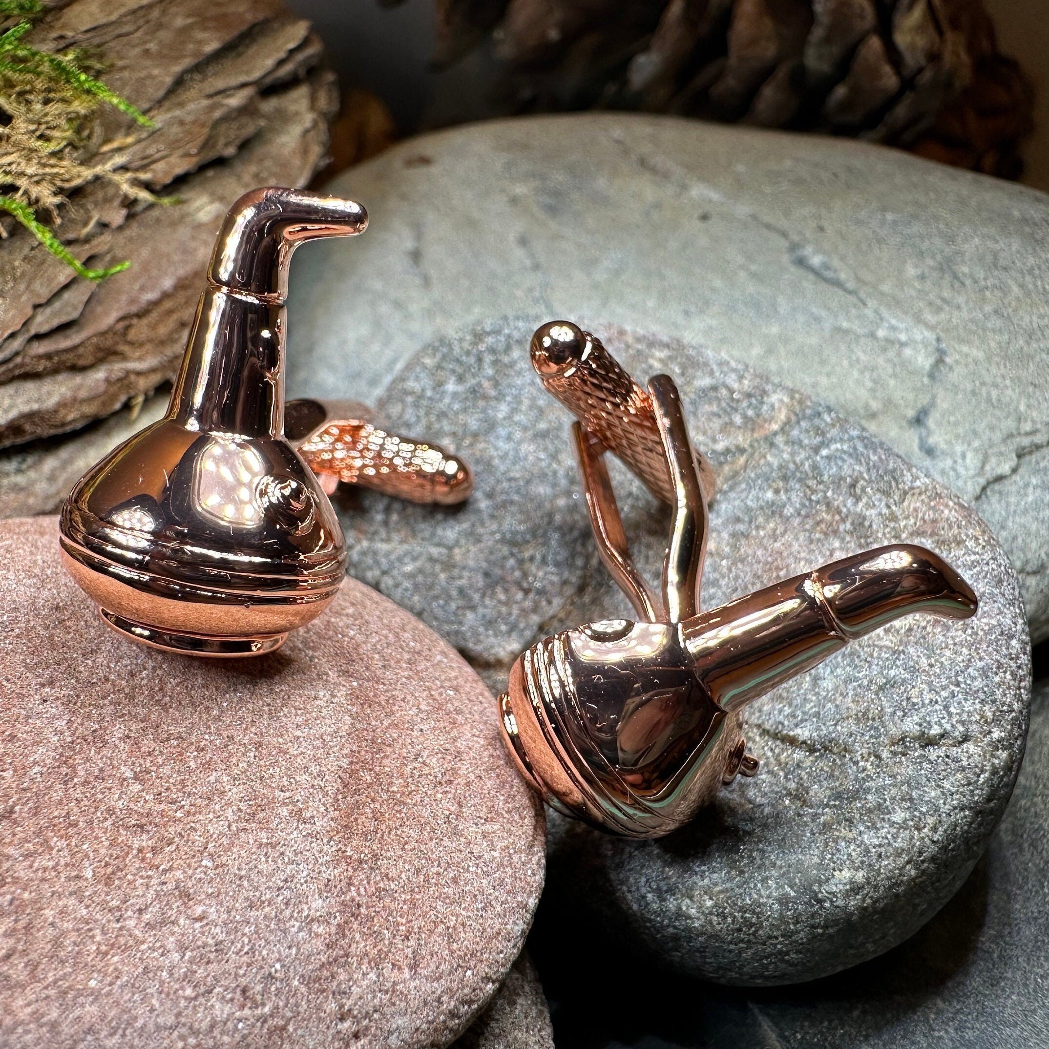 Whiskey Copper Still Cuff Links