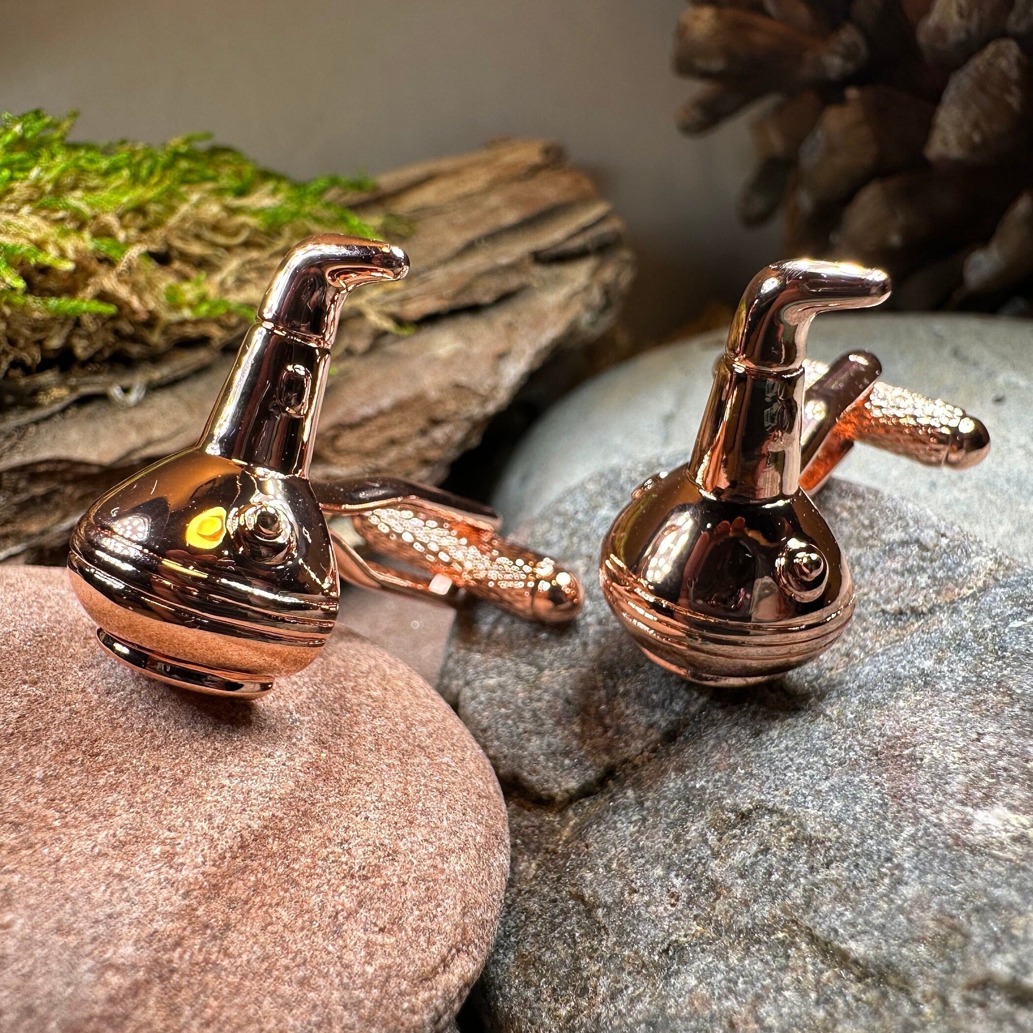 Whiskey Copper Still Cuff Links