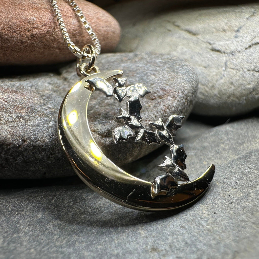 Moon & Flying Bats Necklace