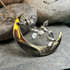 Moon & Flying Bats Necklace