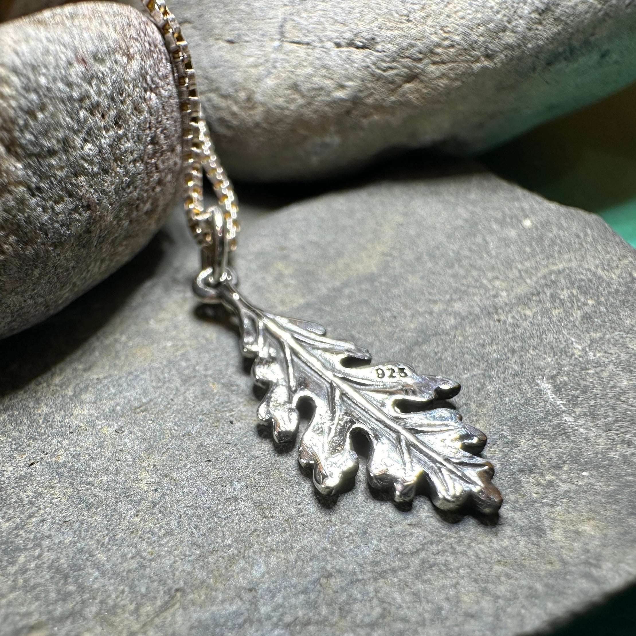 Petite Realistic Oak Leaf Necklace