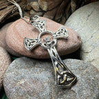 Trinity Knot Claddagh Cross Necklace