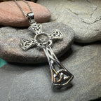 Trinity Knot Claddagh Cross Necklace