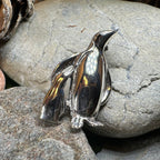 Penguin Mother & Child Brooch