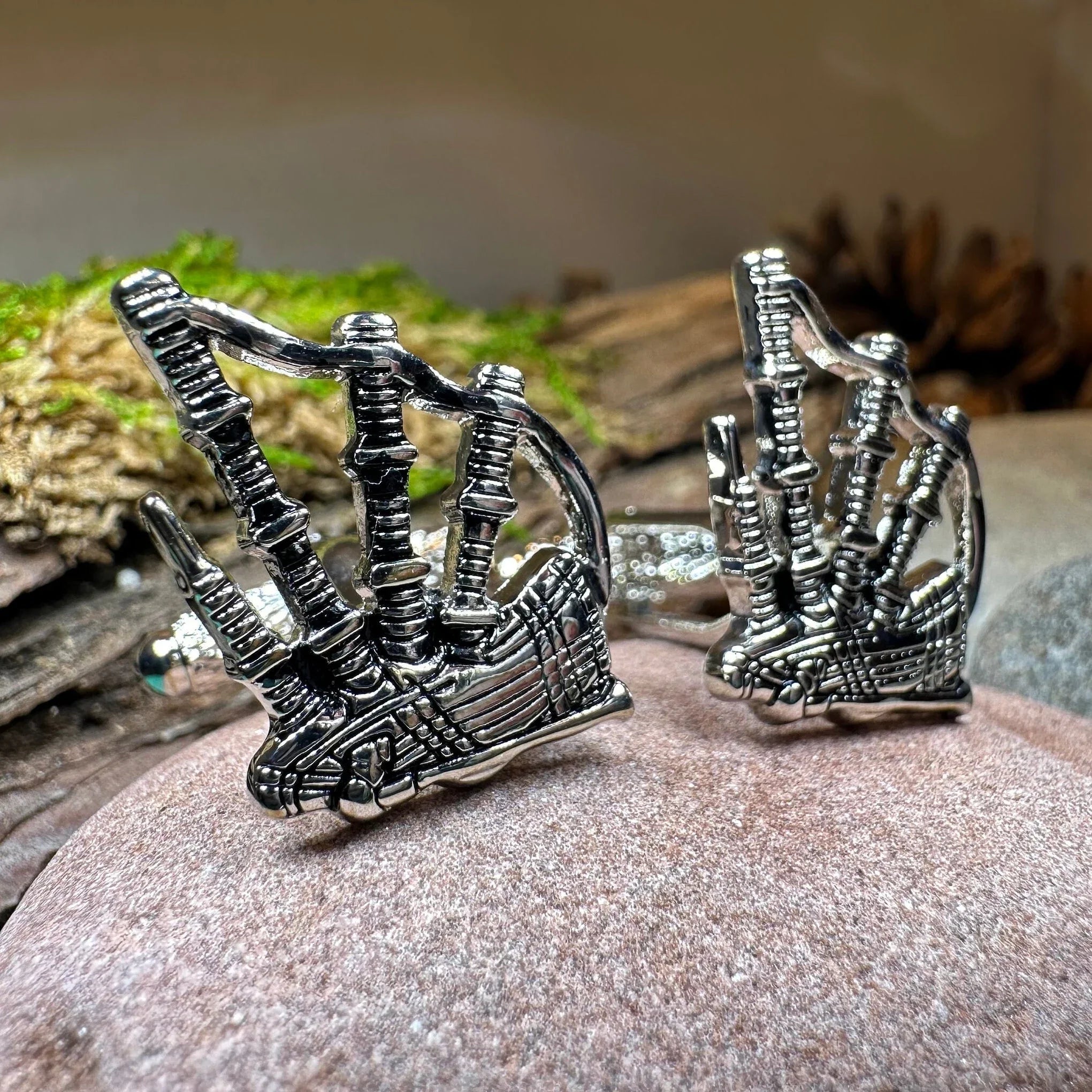 Highlander Bagpipes Cuff Links