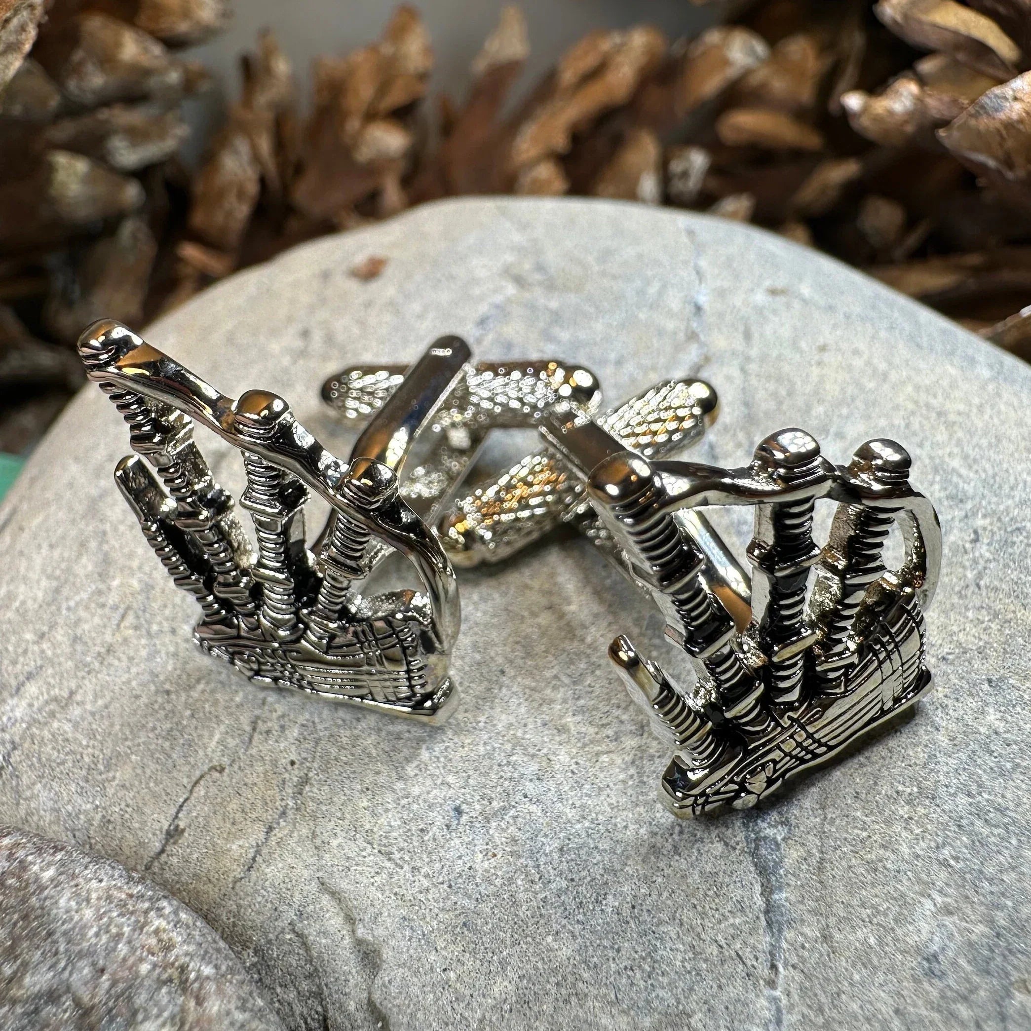 Highlander Bagpipes Cuff Links