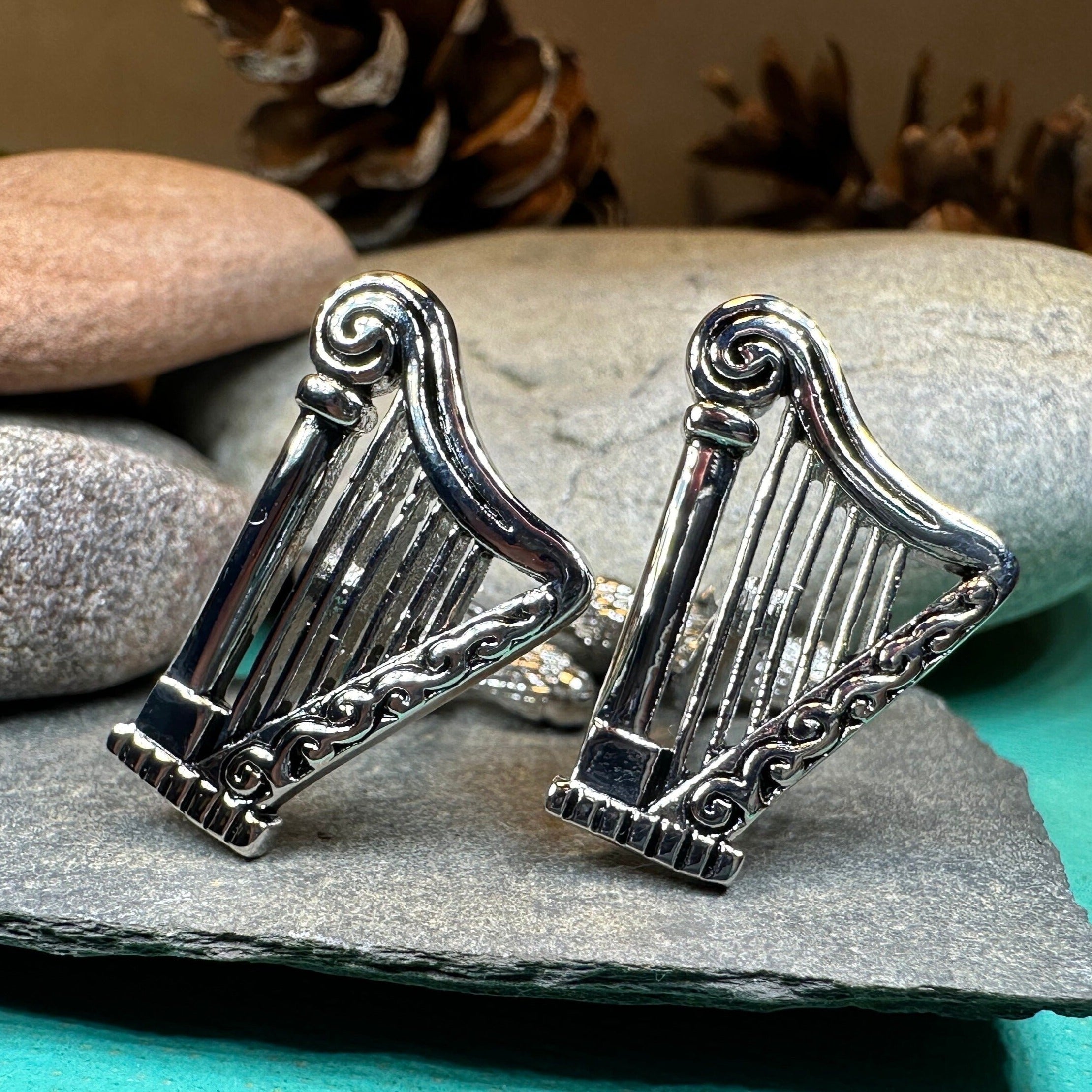 Irish Harp Cuff Links