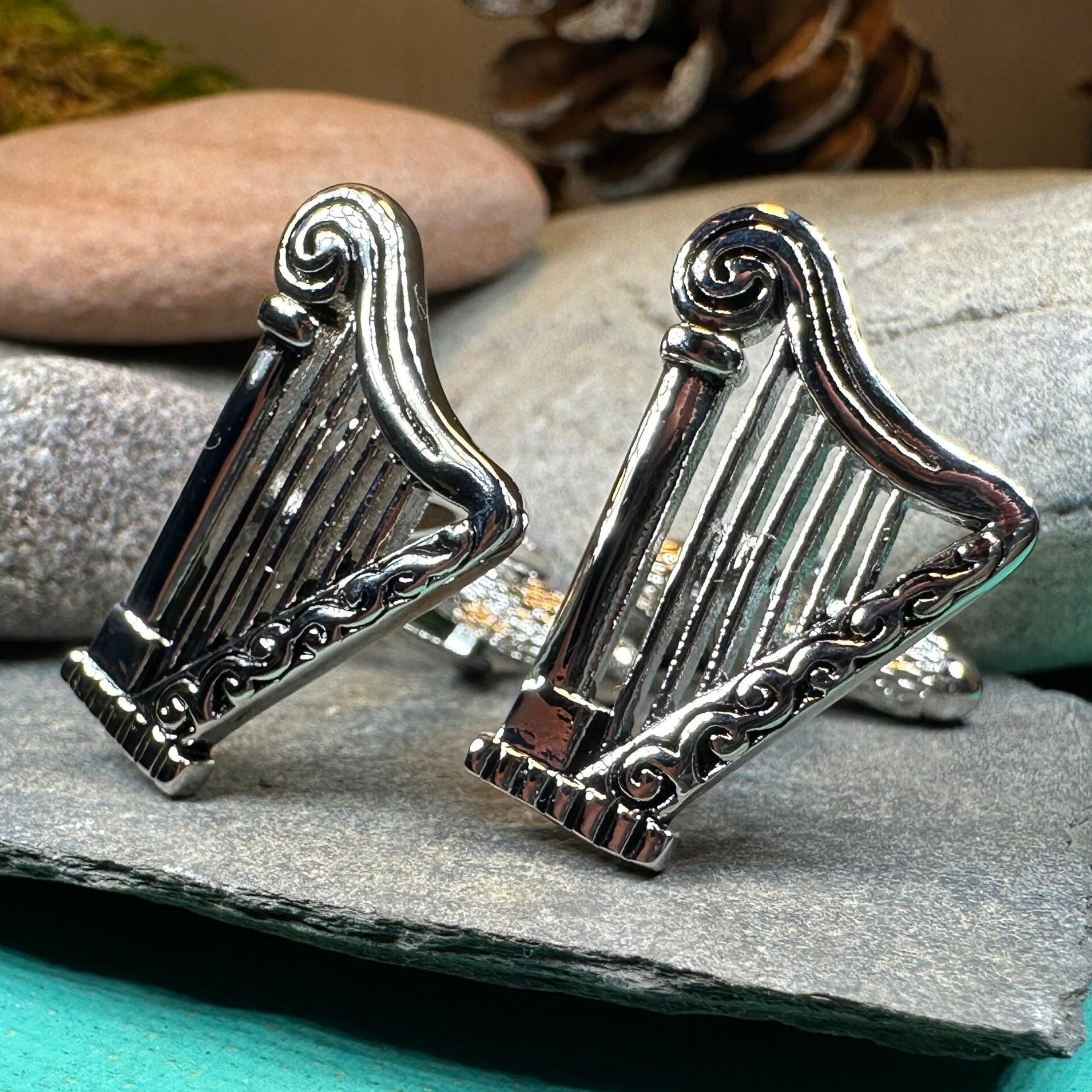 Irish Harp Cuff Links