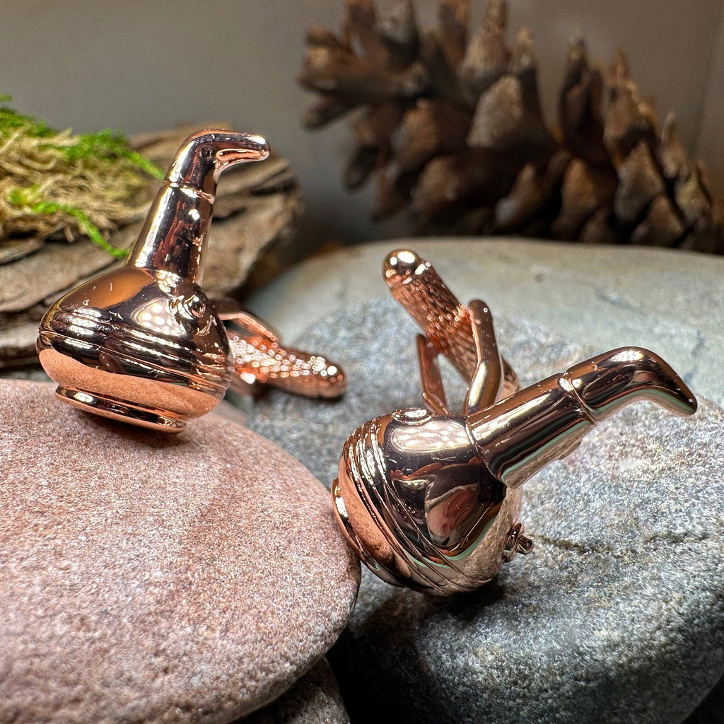 Whiskey Copper Still Cuff Links