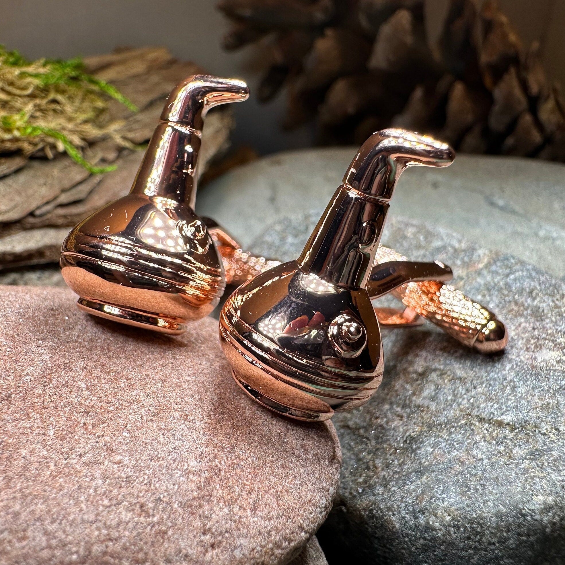 Whiskey Copper Still Cuff Links