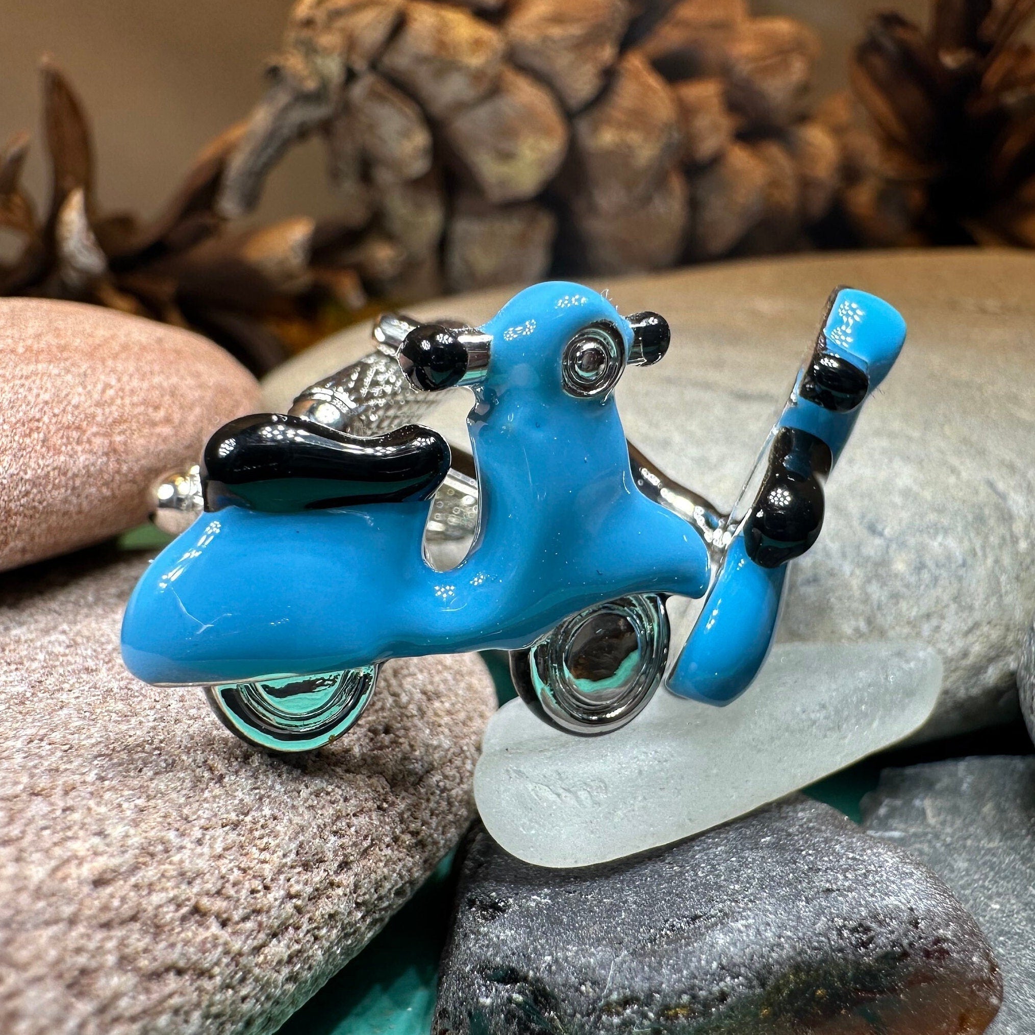 Blue Vespa Cuff Links