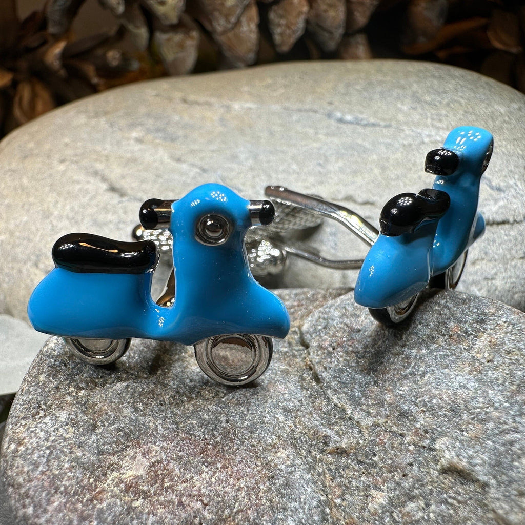 Blue Vespa Cuff Links