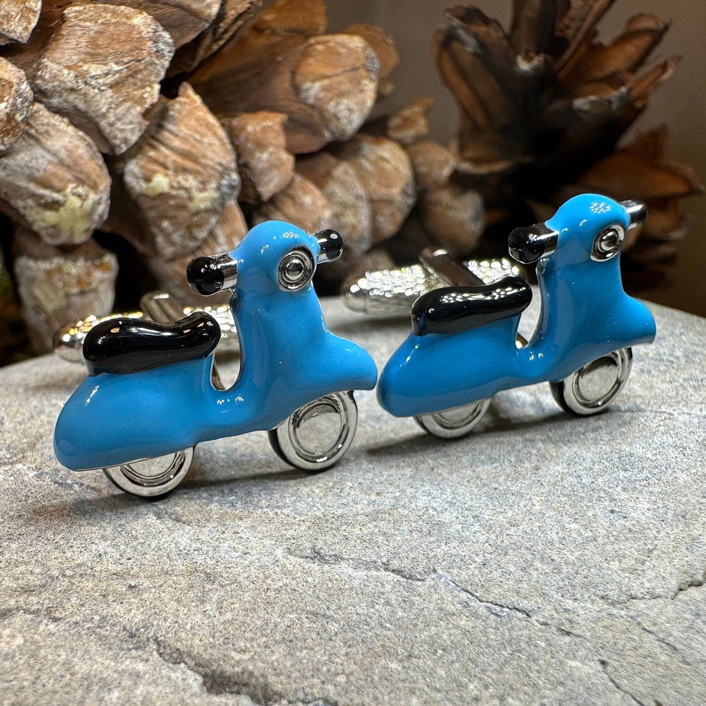 Blue Vespa Cuff Links