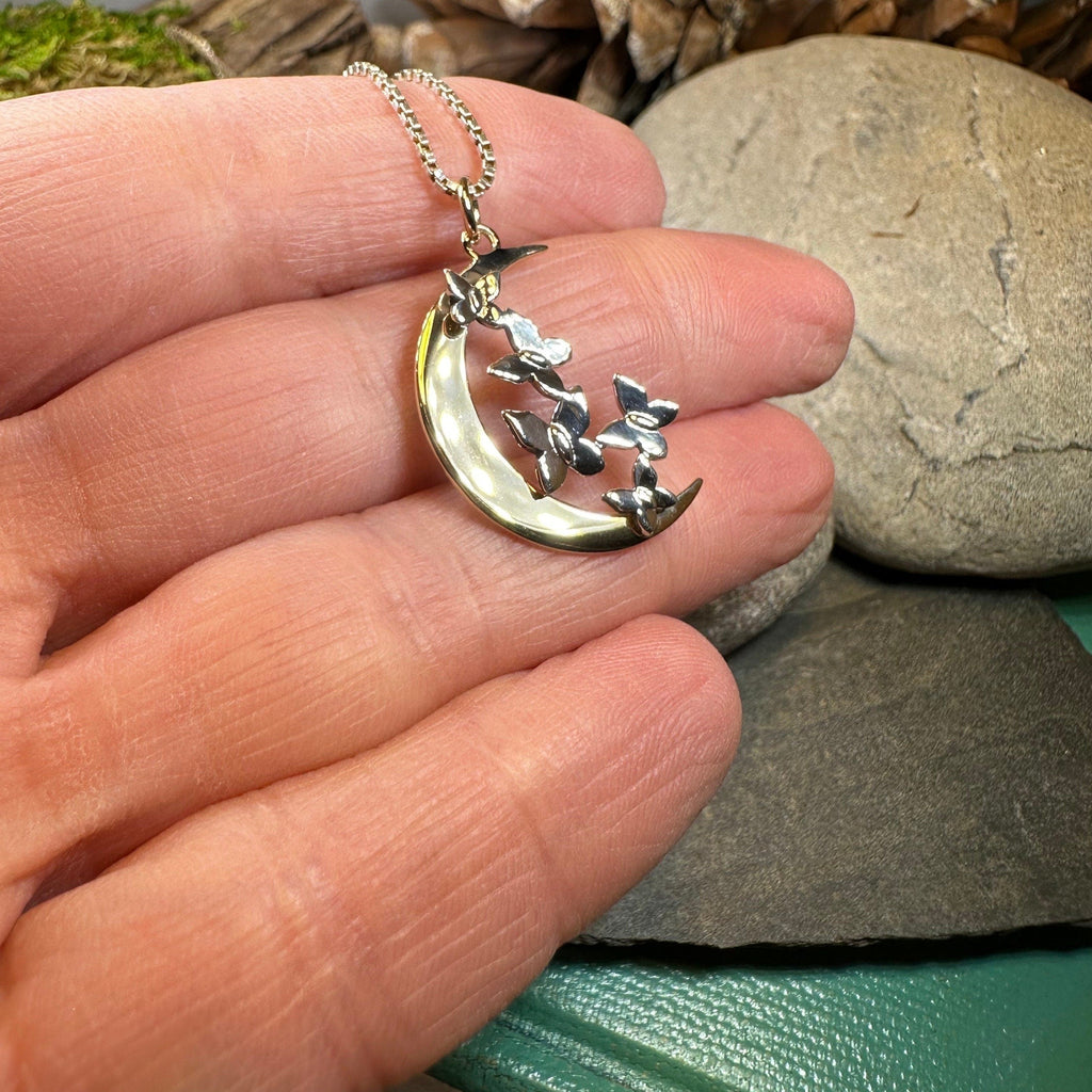 Butterfly Flight Over the Moon Necklace