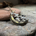 Butterfly Flight Over the Moon Necklace
